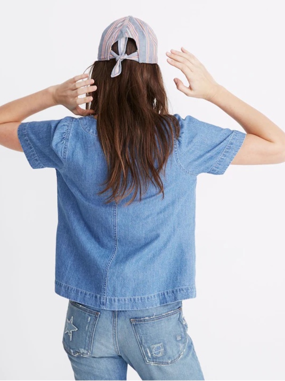 Madewell Denim Popover Swing Top - Picture 6 of 6